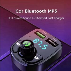 Bluetooth Car MP3 Player with Fast Charger - Black